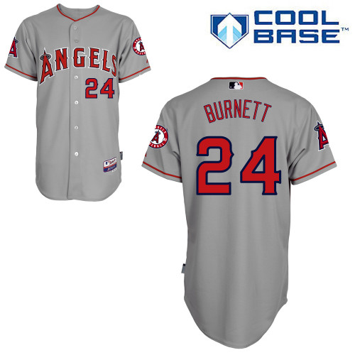 Sean Burnett #24 MLB Jersey-Los Angeles Angels of Anaheim Men's Authentic Road Gray Cool Base Baseball Jersey